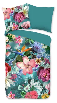Productafbeelding van Good Morning Dekbedovertrek "Tiandra" - Blauw - (155x220 cm) - 100% Katoen