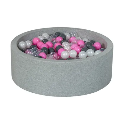 Produktbild von Bällebad Playground + 450 Perlenbälle, transparent, hellrosa, grau