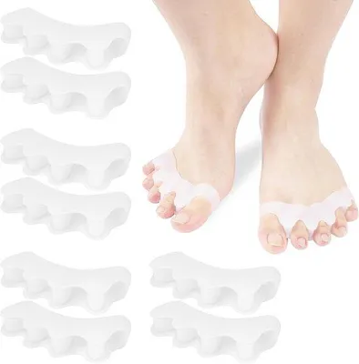 Immagine prodotto di Correttore per alluce valgo, protezione in gel morbido per alleviare il dolore e distendere l'alluce valgo (4 paia)