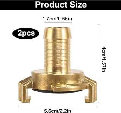 Produktbild von 2 Stück Schlauchverbinder, Messing Schnellkupplung Steckkupplung Kupplung 3/4 Zoll Tülle Schlauchanschluss für Gartenschlauch Verbinder Schlauchkupplung