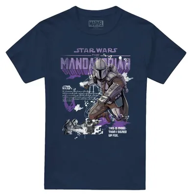 Produktbild von Star Wars: The Mandalorian - T-Shirt für Herren/Damen Uni TV34011 (4XL) (Marine)