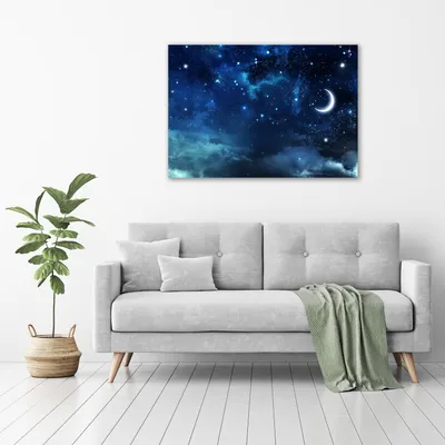 Produktbild von Tulup® Glas-Bild - 100 x 70 - Wandbild aus Glas - Wandkunst - Wandbild hinter gehärtetem Sicherheitsglas - Weltall & Science-Fiction - Sternenhimmel - Blau