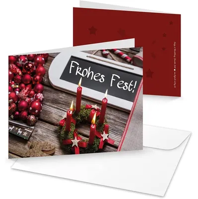 Produktbild von 10 Weihnachtskarten DIN A6 - Weihnachten Karten MIT KUVERT