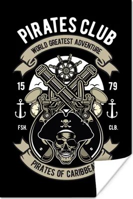 Produktbild von MuchoWow® Poster Piraten - Lenkrad - Retro - Zitat 40x60 cm - Plakate für die Wand - Poster Babyzimmer