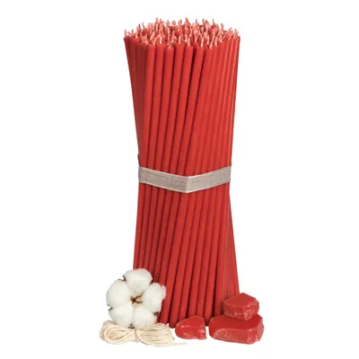 Produktbild von Kirchliche Rote Bienenwachskerzen №40 100 pcs - 1 kg
