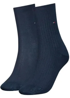 Zdjęcie produktu dla Skarpety damskie długie wiskoza 2 PARY Tommy Hilfiger 2 PAK granatowy 35-38