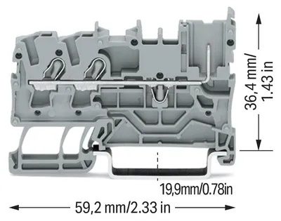 Produktbild von WAGO Basisklemme 2022-1301 2-Leiter/1-Pin 0,25-2,5qmm grau