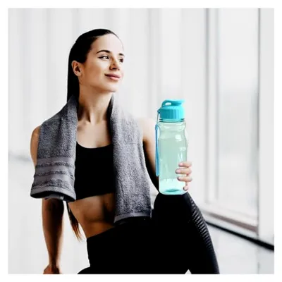 Produktbild von Sportwasserflasche Fürs Fitnessstudio - Auslaufsichere Trinkflasche Mit Großem Fassungsvermögen
