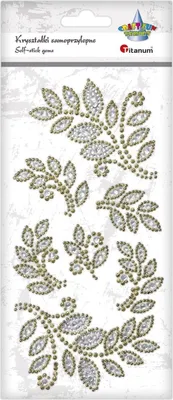 Image de Cristaux autocollants tiges avec feuilles Titane