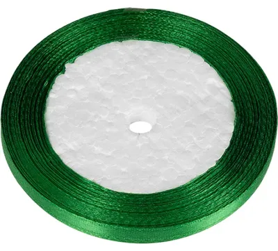 Image de Ruban en satin - 6 mm, 22,5 mètres - Vert