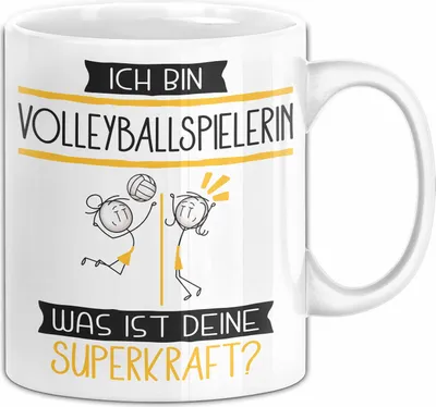 Produktbild von Volleyballspielerin Geschenk Tasse Ich Bin Volleyballspielerin Was Ist Deine Superkraft Geschenkidee Lustig Geburtstag Weihnachten (Weiß)