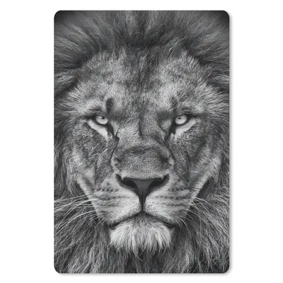 Produktbild von MuchoWow® Mauspad Mousepad Tiere - Löwe - Schwarz - Weiß - Porträt 18x27 cm - Mousepads - Maus Mat - Pad - Mausunterlage