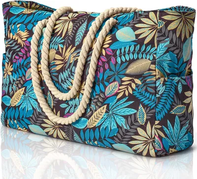 Produktbild von Strandtasche XXL Damen Faltbar mit Reißverschluss Tote Bag Einkauf.(????70,????)