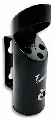 Produktbild von Aschenbecher für draußen – wetterfest & abschließbar – Wandaschenbecher Metall mit Deckel – groß, Outdoor, für Außenbereich, Gastronomie, Firma