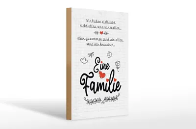 Produktbild von Holzschild  Familie Wir haben nicht alles aber, 30x20 cm, Holzschilder Spruch Glück Weisheit