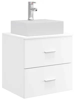 Zdjęcie produktu dla Umywalka ścienna z szafką Biały 49,5 x 41 x 62,5 cm