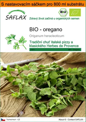 Obrázek produktu pro SAFLAX Garden in the bag - BIO - oregano - Origanum heracleoticum - 1500 Semena - S pěstebním substrátem v praktickém samovztyčovacím sáčku