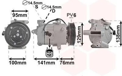 Immagine prodotto di Compressore, aria condizionata VAN WEZEL 1800K417