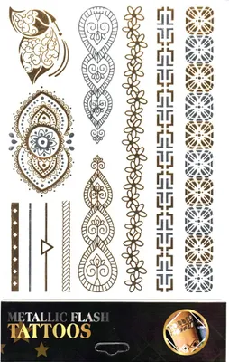 Produktbild von Tattoo-Aufkleber Haut-Tattoo Körper-Tattoo Einmal-Tattoo Tattoos Metallic Designs Motiv 13