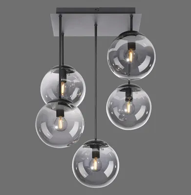 Produktbild von JUST LIGHT BIG WIDOW Deckenleuchte E14 max. 25W 5-fach schwarz 14602-18