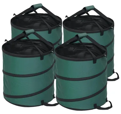 Produktbild von Gartensack 4x86L wasserdicht Gartenabfallsack mit Reißverschlussdeckel Griffe, stabil Laubsack, selbststehend Gartensäcke, wiederverwendbare Gartenabfallsäcke für Gartenabfälle Grünschnitt Aosom