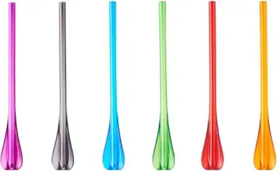Image de Mastrad Cuillères à paille réutilisables, lot de 6, pailles, cuillères à cocktail, F00956
