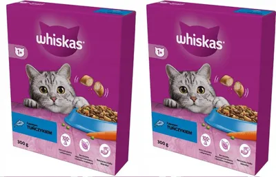 Produktbild von Whiskas Adult 1+ Trockenfutter mit Thunfisch im Karton, 2x300g (2 Packungen)