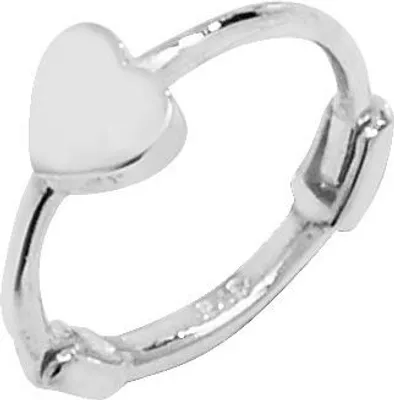 Produktbild von Schöne 9 Karat (375) Weißgold Herz Damen - Einzel Knorpel Creole - 10mm*3mm; TRS259649KW
