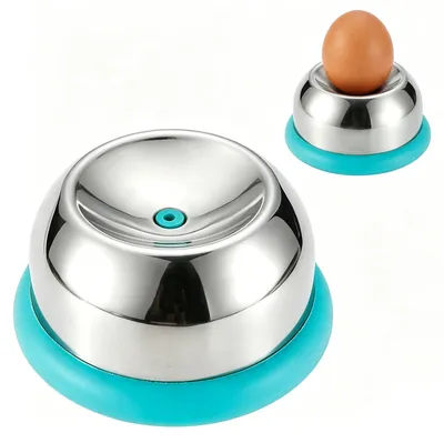 Eierpiekser aus Edelstahl, manuell, blau, 1 Stück