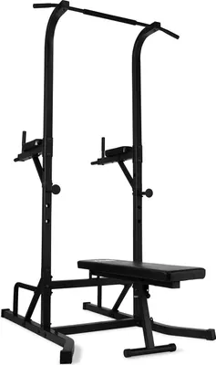 Image de VirtuFit Power Tower Deluxe avec banc de fitness, station de dip et de traction