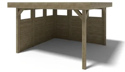 Immagine prodotto di Gazebo da giardino in legno pergola 4.04x4.04 m con pannell - Impregnata