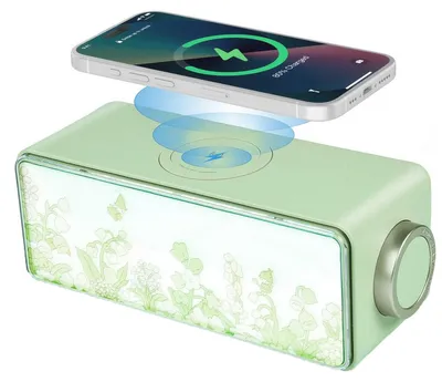 Produktbild von 3-in-1 Weißes Rauschen Bluetooth Lautsprecher mit Nachtlicht & 15W Wireless Charging, LED Tischlampe, Multifunktionale Schlafhilfe & Deko