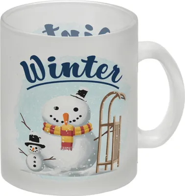 Produktbild von Winter Schneemann Glas Tasse
