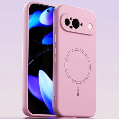 Obrázek produktu pro Magnetické pouzdro pro Google Pixel 9, kompatibilní s MagSafe, tekutý silikon, nárazuvzdorné a odolné proti poškrábání Růžová
