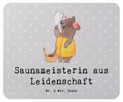 Produktbild von Mr. & Mrs. Panda Mouse Pad Saunameisterin Leidenschaft - Grau Pastell - Geschenk, pc mauspad, mousematte, computer mousepad