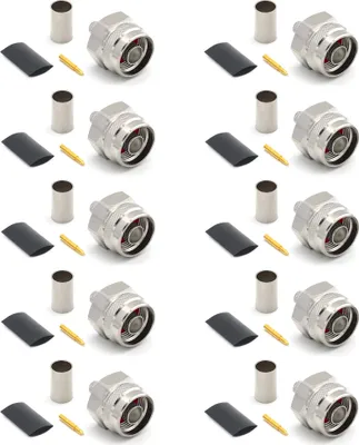 Image de N Connecteur LMR240 LMR-240 RG59U RG8X RG-8X Type N Connecteur hexagonal Câble coaxial HF Connecteur nickelé avec broche dorée (pack de 10)