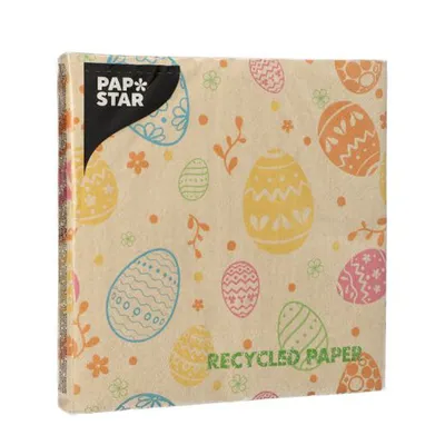 Produktbild von Papstar Servietten Eggs recyceltes Papier 3lagig 33x33cm 20 Stück