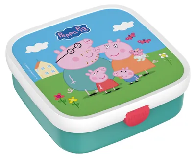 Produktbild von Mepal - Bento Brotdose Groß Campus - Bento Lunchbox für Kinder - Inklusive 2 auslaufsicheren Bento Fächern & Gabel - Bento-Fach ist mikrowellengeeignet - 1,25 l - Peppa Pig