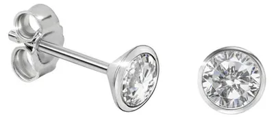 Produktbild von Solitär Ohrstecker Silber 925 Ohrringe mit Zirkonia 5 mm
