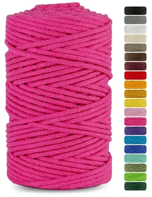 Macramé-Garn fuchsia 3 mm 100 m – Katoenkoord