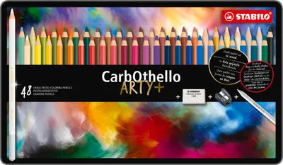 Image de Crayon pastel - STABILO CarbOthello - étui métal de 48 couleurs - avec 48 couleurs différentes