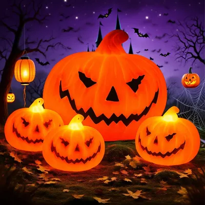 Productafbeelding van Pompoen decoraties - 4 stuks - Herfstdecoratie voor buiten