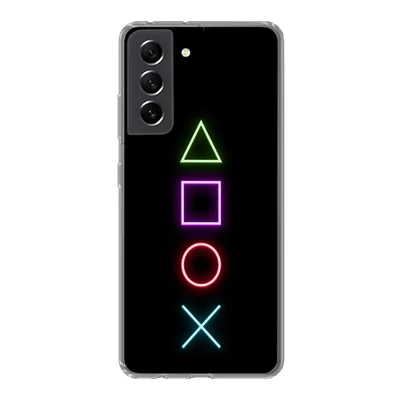 Produktbild von MuchoWow® Handyhülle Schutzhülle Hülle für Samsung Galaxy S21 FE Gaming - Neon - Konsole - Schwarz - Controller - Gaming Silikon Softcase Handy Hülle - Mobiltelefonhülle