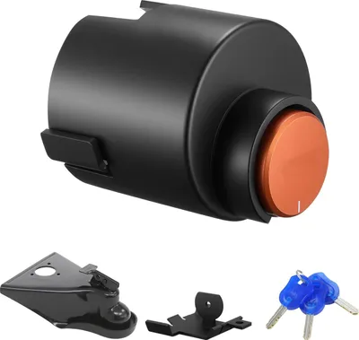 Produktbild von SucceBuy Anhängerschloss, Φ142 x 175 mm, passend für 58,7-mm-Kupplungen, Diebstahlschutz mit 3 Schlüsseln, widerstandsfähig gegen Korrosion, Sicherheitsschloss für Wohnmobile, Anhänger und Boote