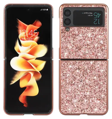 Immagine prodotto di Per Samsung Galaxy Z Flip4 5G Glitter Diamante Design plastica TPU copertura Custodia del telefono cellulare Rosa