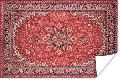 Produktbild von MuchoWow® Poster Teppich - Perserteppich - Rot 60x40 cm - Schlafzimmerdekoration