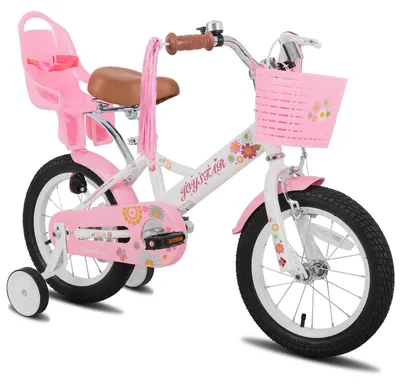 14 Zoll Kinderfahrrad für Mädchen, Prinzessin, weiß mit Korb
