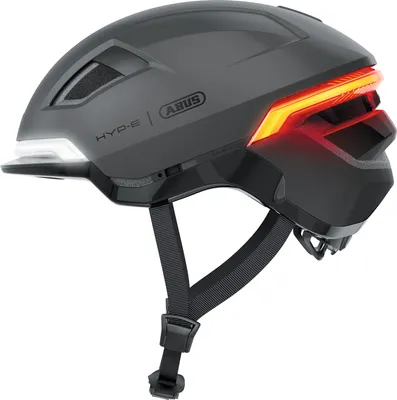 Zdjęcie produktu dla Kask rowerowy ABUS HYP-E - kask z przednim światłem, tylnym światłem i kierunkowskazem - nadaje się również do jazdy na rowerach elektrycznych i pedelekach S - dla nastolatków i dorosłych - szary, rozmiar M (54-58 cm)