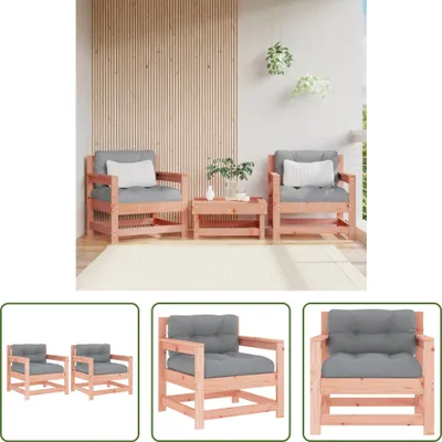 Produktbild von The Living Store Gartenstühle mit Kissen 2 Stk. Massivholz Douglasie