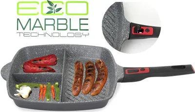 Produktbild von 3in1 Bratpfanne | Keramikpfanne | Induktion Pfanne | Induktionspfanne | Grillpfanne | 28 cm